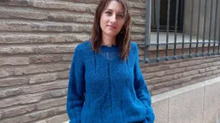 Svitlana Haziuk, una ucraniana residente en Zaragoza desde hace 6 años, fue clave para la comunicación con los refugiados sordos.