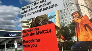 Preparativos del Congreso Mundial MWC de Barcelona 2024.
