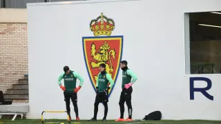 Entrenamiento del Real Zaragoza en la Ciudad Deportiva.