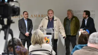 Inauguración de la exposición 'La lluvia amarilla' en la Diputación de Huesca.