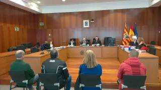 Los cuatro juzgados este martes en la Audiencia Provincial de Zaragoza por un delito de blanqueo de capitales.