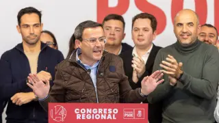 Miguel Ángel Gallardo tras ganar las primarias del PSOE en Extremadura