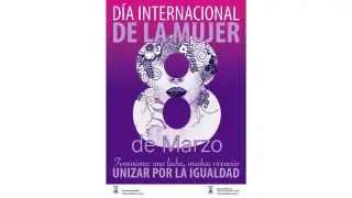 Cartel del Día Internacional de la Mujer de la Universidad de Zaragoza.