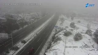 Nieve en la carretera A-1