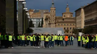 Protesta de agricultores en Zaragoza
