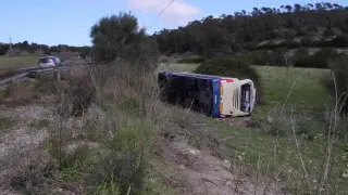 Un total de 24 heridos al volcar un autobús del Imserso al este de Mallorca