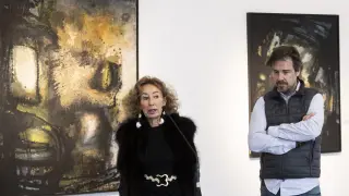 Susana Spadoni y Julio Ramón, en la presentación de la muestra.