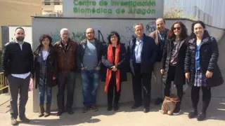 Investigadores que han llevado a cabo el estudio durante una reciente reunión en Zaragoza