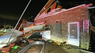 Daños por los tornados en Lake View