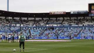 El gol sur de La Romareda, este pasado domingo en el partido contra el Espanyol