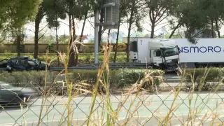 Vehículos siniestrados en el accidente de Los Palacios (Sevilla)