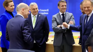 Los líderes de la Unión Europea antes de iniciar la cumbre europea