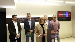 Los portavoces de la oposición en las Cortes de Aragón