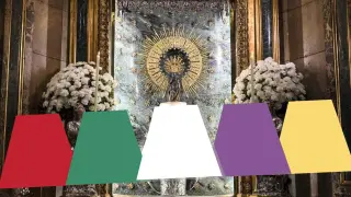Colores de los mantos de la Virgen del Pilar