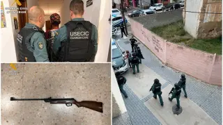 Detenido en La Almunia por desórdenes públicos un hombre con una escopeta sin licencia.