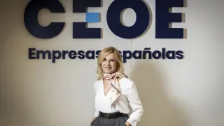La aragonesa Rosa Santos, directora de Empleo, Diversidad y Proteccion Social de CEOE, en su sede central de Madrid.