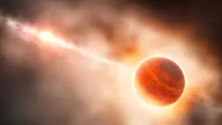 Esta impresión artística muestra la formación de un planeta gigante incrustado en el disco de polvo y gas alrededor de una estrella joven.