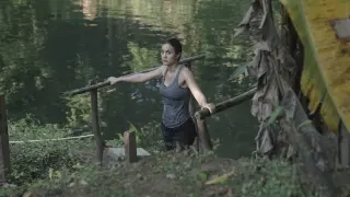 Megan Montaner, en el rodaje de 'Papeles'.