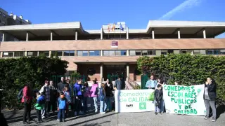 Protesta del colegio Puerta Sancho por el comedor escolar.