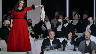 Ruth Iniesta, en el papel de Musetta en una función de 'La bohème' en el Teatro Real.