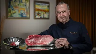 En el restaurante Goralai, su jefe de cocina, Jorge Lara, trabaja el atún rojo Balfegó en varias recetas.