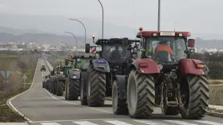 Protestas de agricultores en Huesca