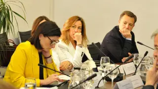 La alcaldesa de Zaragoza, Natalia Chueca, en la reunión de la FEMP.