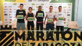 Los atletas Yago Rojo, Campo, Jepto, Pulluelo y Jiménez 'El Balilla'.