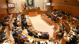 Fotos del pleno en las Cortes de Aragón este miércoles, 17 de abril.