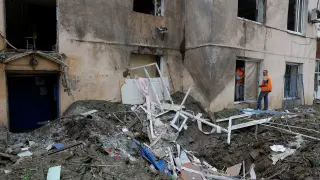 Aftermath of recent shelling in Horlivka