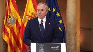Jorge Azcón, presidente de Aragón, en el acto del Día de Aragón 2024.