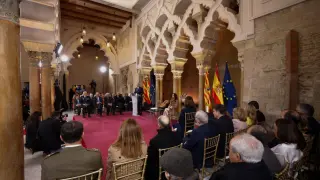 Un momento del acto institucional del Día de Aragón celebrada este martes en la Aljafería