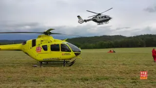 El helicóptero de la Guardia Civil ha trasferido el herido al del 112.