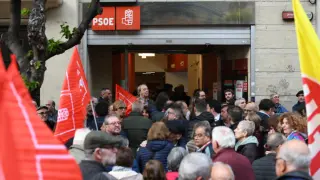 Manifestación en apoyo a Pedro Sánchez en Zaragoza
