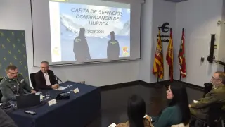 Presentación carta de servicios de la guardia Civil en Huesca.