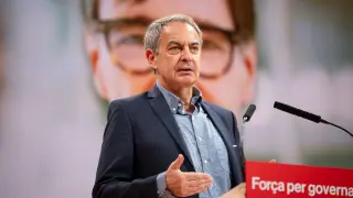 El expresidente del Gobierno José Luis Rodríguez Zapatero en un acto de campaña del PSC en Tarragona..LORENA SOPENA - EUROPA PRESS..27/04/2024 [[[EP]]]