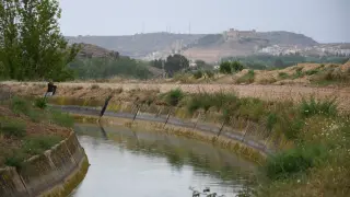 Canal de la Estanca de Alcañiz, una de las infraestructuras de riego de la cuenca del Guadalope.