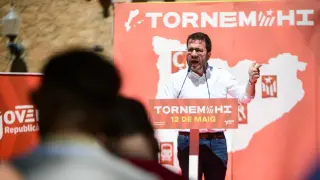 El presidente de la Generalita y candidato a la reeleción por ERC, Pere Aragonès