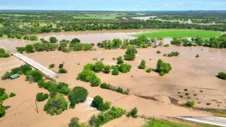 Vista aérea de la zona afectada por las inundaciones en Texas.
