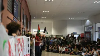 Encierro por Palestina en la Universidad de Zaragoza.