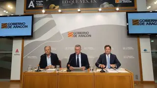 Moncada, Blasco y Vicente, en la rueda de prensa de presentación de la estrategia turística en Latinoamérica