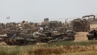 Tanques israelíes en el cerco sobre Rafah