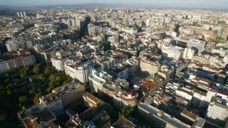 Vista aérea de la zona de la Plaza de los Sitios de Zaragoza