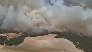 Incendio forestal en Nonaspe