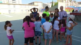 Foto de archivo de un campamento urbano de Huesca.