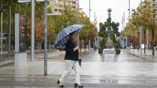 Un día de lluvia en Zaragoza