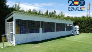 El espacio donde se guardaban los balones sustraídos a la SD Huesca.