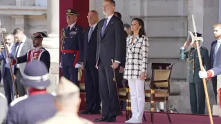 El Rey Felipe VI y la Reina Letizia durante el acto por el Bicentenario de la PolicÌa Nacional, a 08 de mayo de 2024, en Madrid gsc1