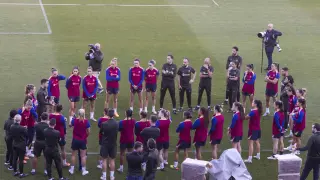 Entrenamiento del FC Barcelona en La Romareda