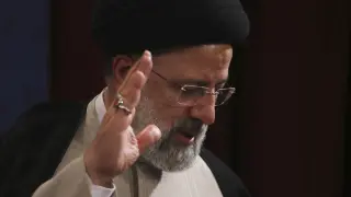 FILE - President-elect Ebrahim Raisi waves to participants as he leaves at the conclusion of his press conference in Tehran on June 21, 2021. President Raisi, the country's foreign minister and others have been found dead at the site of a helicopter crash Monday, May 20, 2024, after an hourslong search through a foggy, mountainous region of the country's northwest, state media reported. (AP Photo/Vahid Salemi, File)